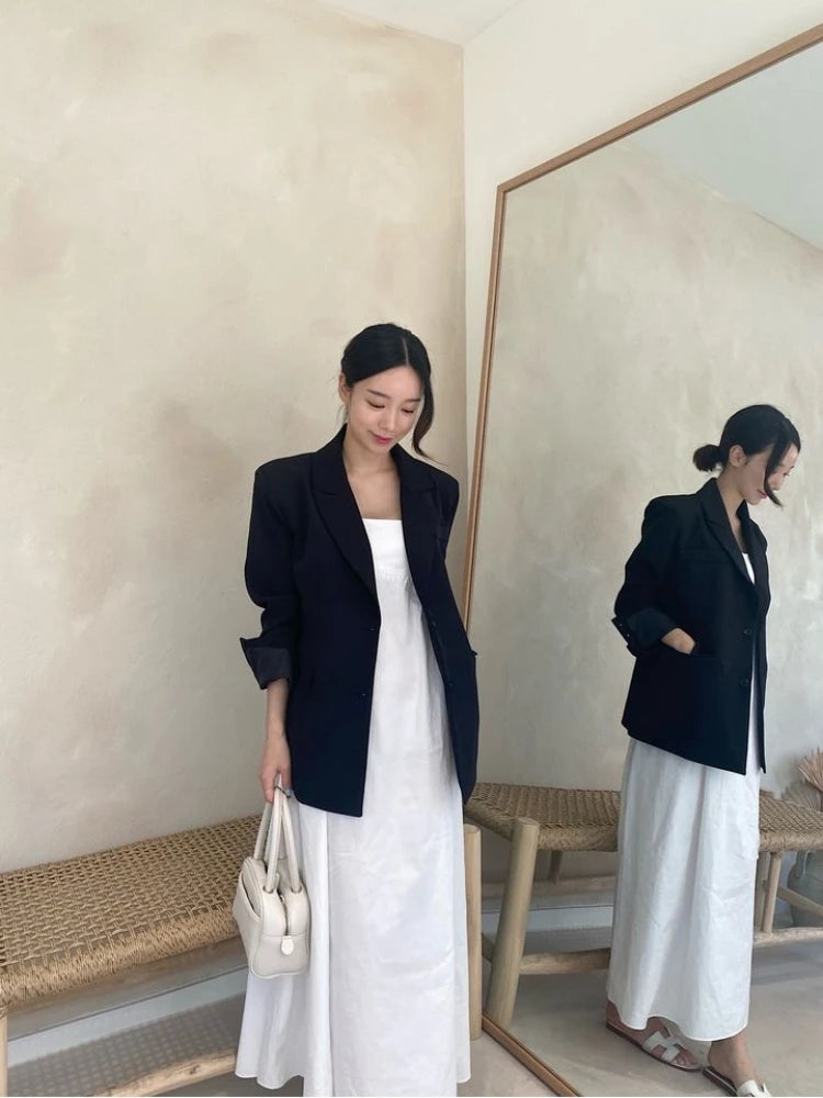 Dress Women Clothes Robe Vestido Sundress Frock Vintage White Korean Summer French Style Retro A-line Sleeveless Strap Dresses