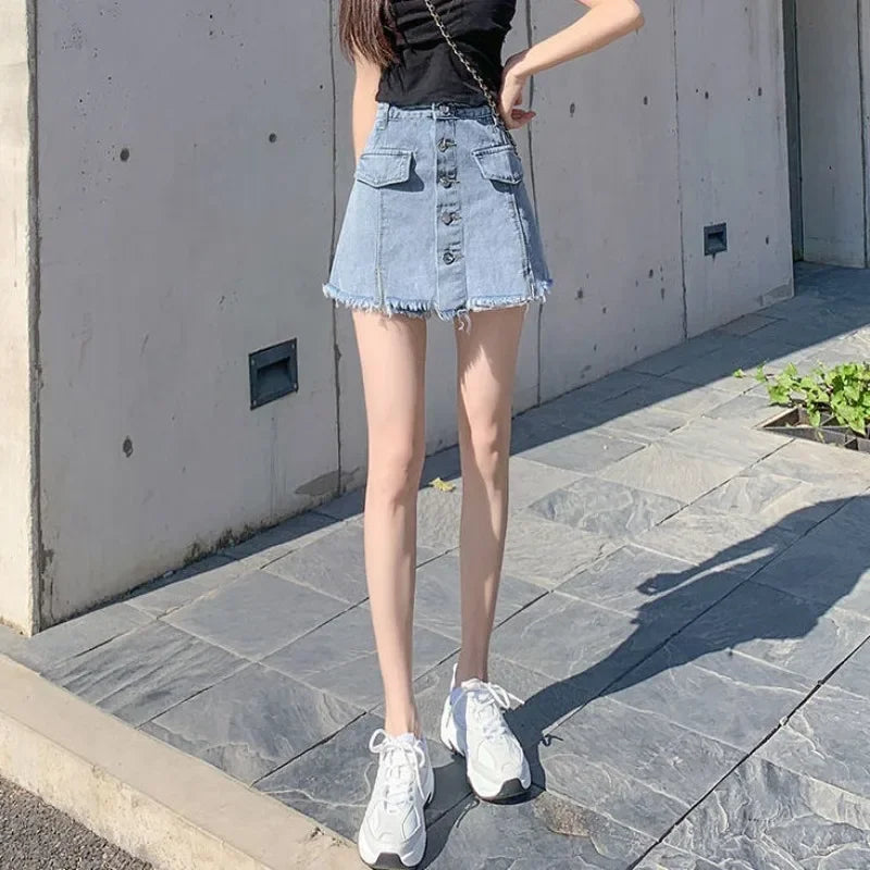 Jeans Skirts for Women High Waist Vintage Harajuku Korean Fashion Y2k