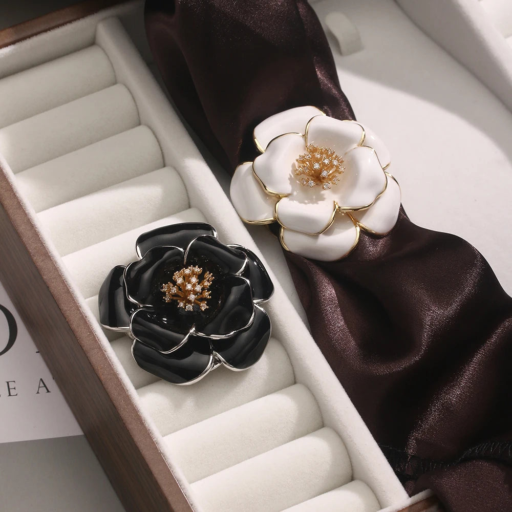 New small Chanel style high-grade flower two-in-one anti-transparent clothing accessory