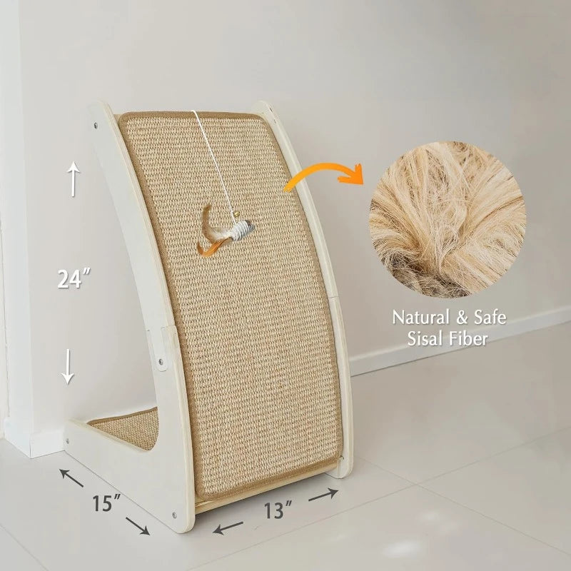 2025  Cat Scratcher, Sisal Cat Scratch Pad,  Scratching Board for Indoor Cats, Floor Mounted Scratcher with Mouse Toy Catnip