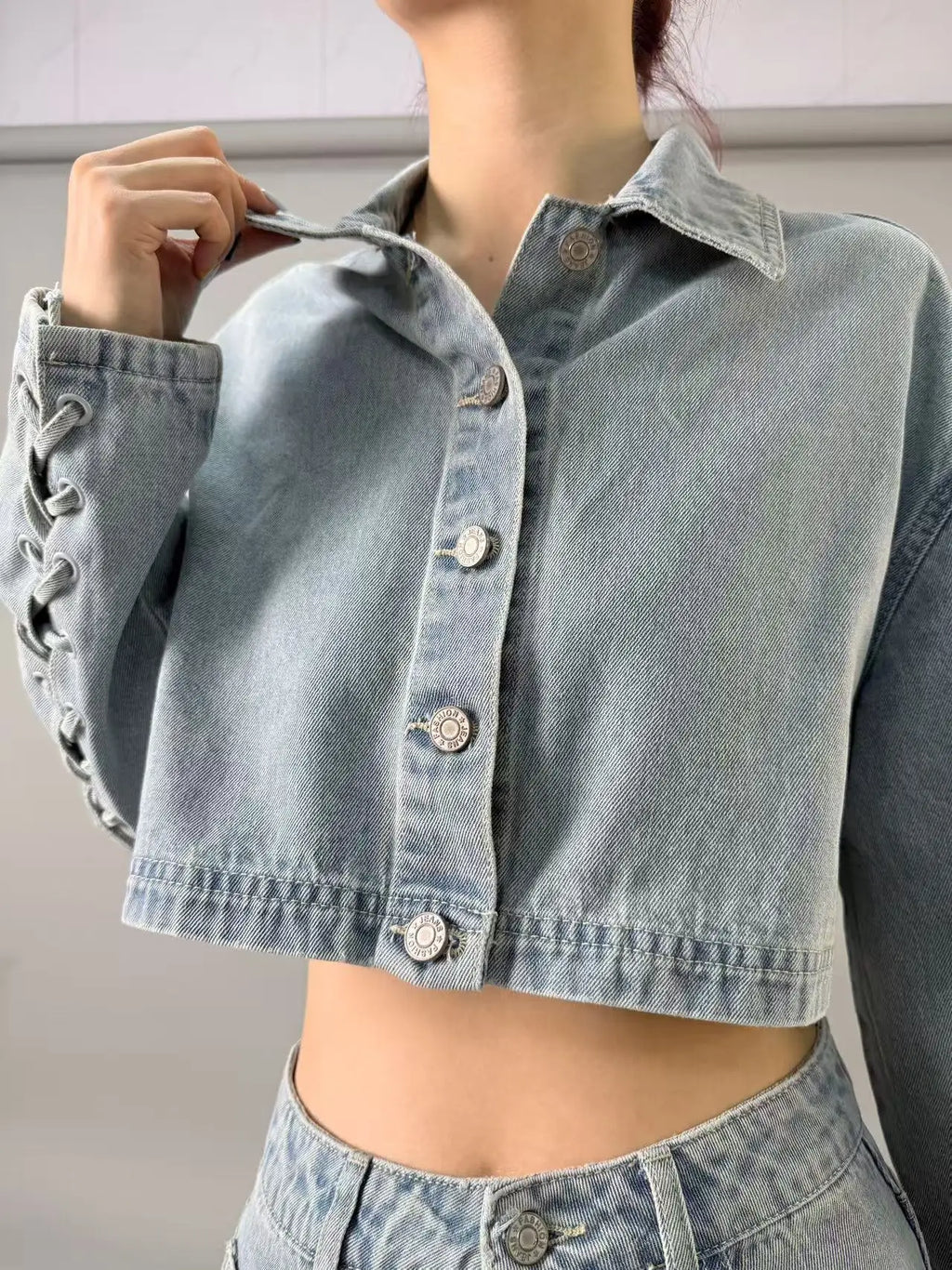 2025  Korean Multi element Design Denim Jacket Coat