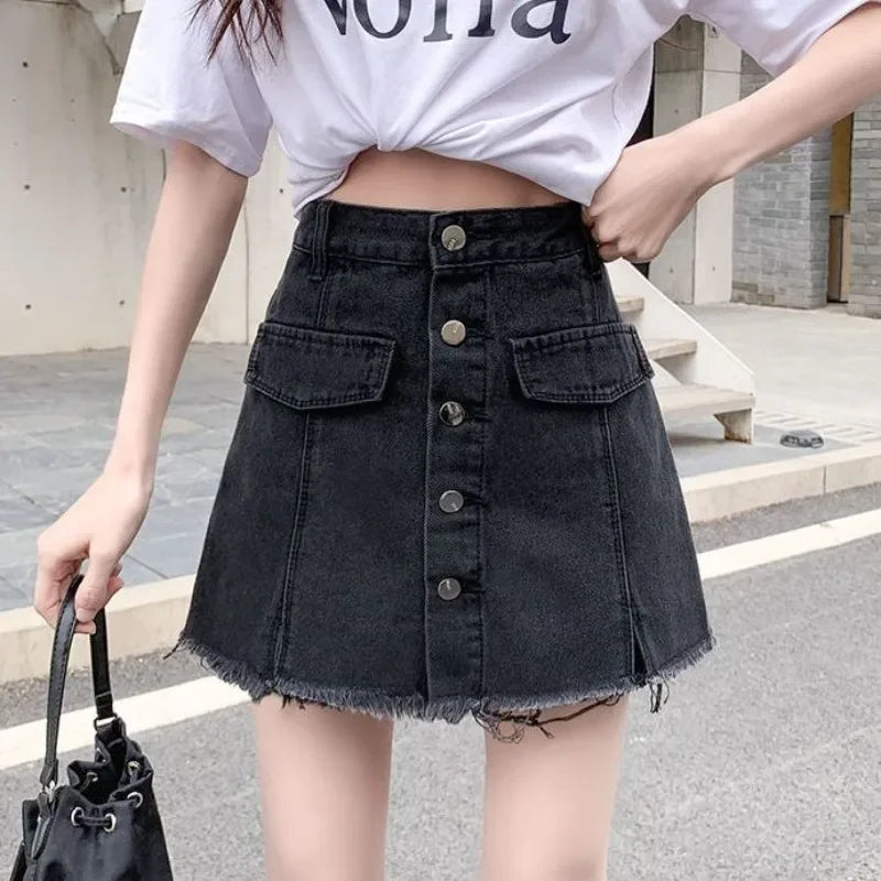Jeans Skirts for Women High Waist Vintage Harajuku Korean Fashion Y2k
