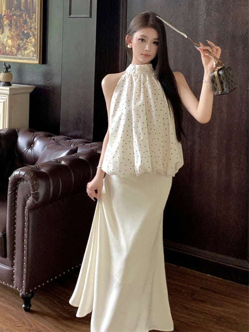 2 Piece Summer Sleeveless Y2k Crop Top & Skirt