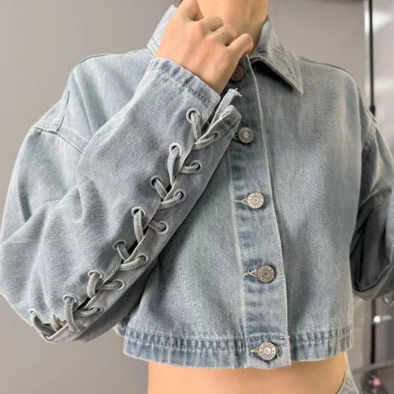 2025  Korean Multi element Design Denim Jacket Coat
