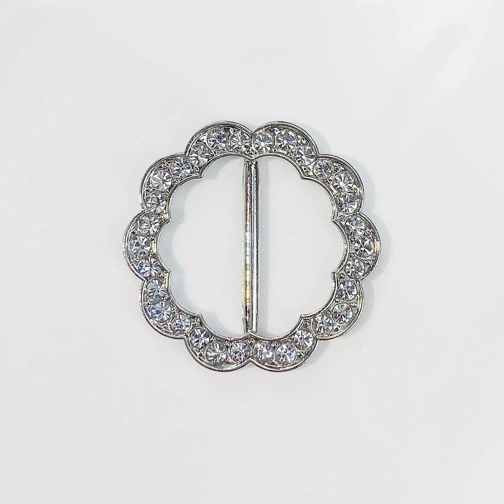 Simple Clothes Corners Knot Buckle T-shirt Hem Buckles Circle Silk Scarf Buckles Korean Alloy Rhinestone Accessories Charms