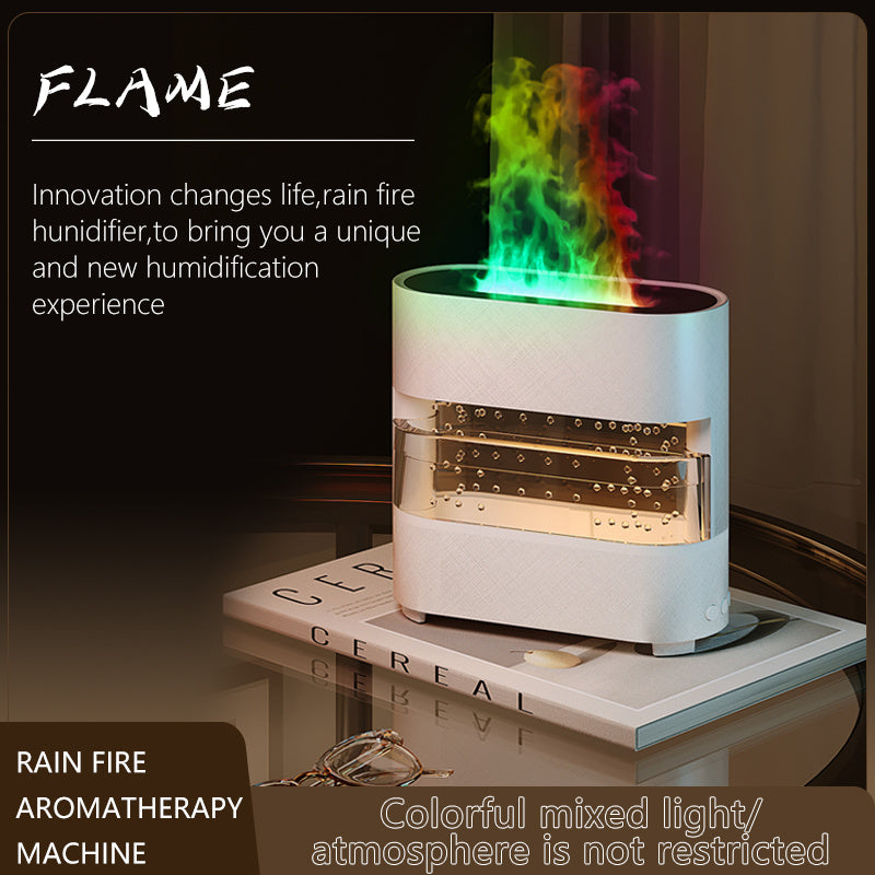 New Products Rain Cloud Fire Humidifier Water Drip Novedades 2024 Rain Water Diffuser Fire Flame Humidifier Aroma Diffuser